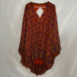 “Flower Power” Multicolored flowy, bohemian style dress.